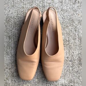 Everlane Square Toe Leather Slingback Shoes